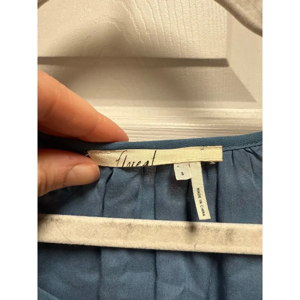 Anthropologie Floreat Abia Burnout Velvet Silk Baby Doll Mini Dress Size Small - Picture 9 of 11